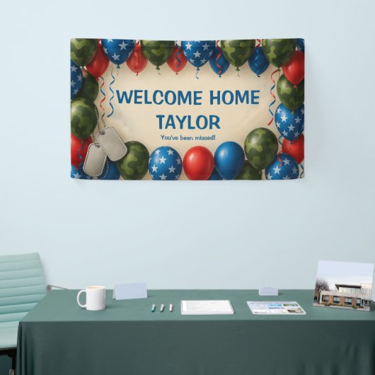 Welcome Home Military Banner – Custom Camo Balloon (Beurs)