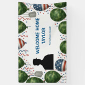 Welcome Home Veteran Banner – Patriotic Camo (Verticaal)