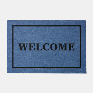WELCOME Originele blauwe jeans Deurmat