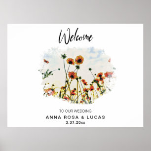 *~* WELCOME Poppy Floral AR9 Weddenschap Poster