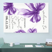 Welcome Purple Bow Coquette Script Sweet 16 Spandoek (Beurs)