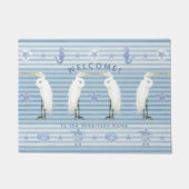 Welcome Sea Turtle Seahorse Striped Family Name Deurmat (Voorkant)