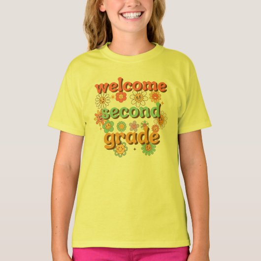WELCOME SECOND GRADE  BACK TO SCHOOL FIRST DAY T-SHIRT (Voorkant)