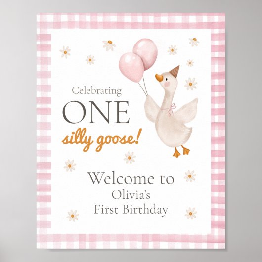 Welcome Sign Little Chick Farm Barnyard Birthday Poster (Voorkant)