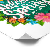 Welcome spring Monarch Butterfly Flowers Poster (Hoek)