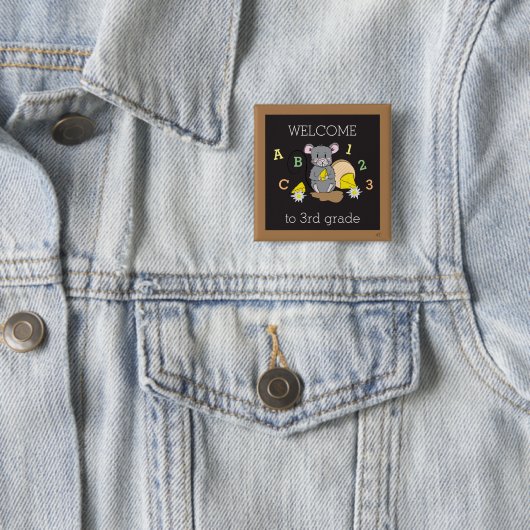 Welcome the 3rd grade | 1st day of school button (In situ)
