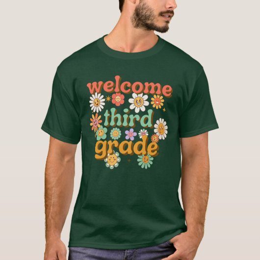 WELCOME THIRD GRADE  BACK TO SCHOOL FIRST DAY  T-SHIRT (Voorkant)