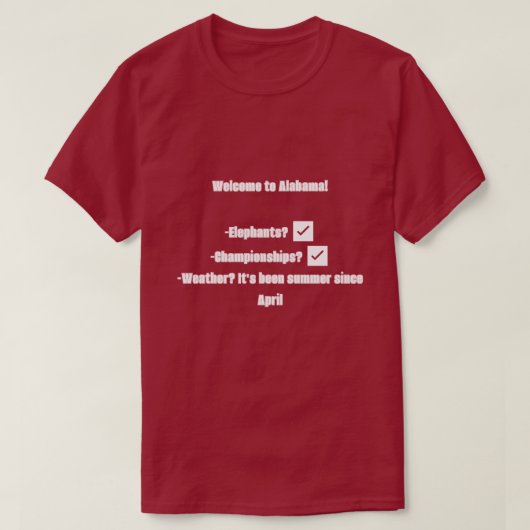 Welcome to Alabama T-shirt (Design voorkant)