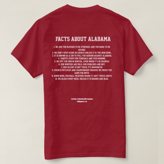 Welcome to Alabama T-shirt (Design achterkant)