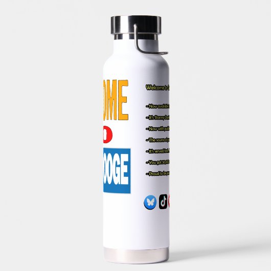 "Welcome to GeekSpooge" Water Bottle Waterfles (Links)