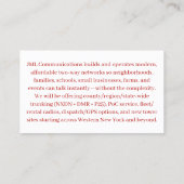 Welcome to JML Communications Visitekaartje (Achterkant)