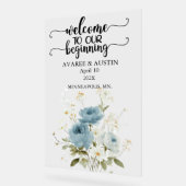Welcome to our Beginning Wedding  Acrylic Sign (Angle)
