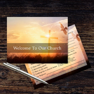 Welcome To Our Church Sunrise Dove Visitors Briefkaart