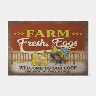 welcome To Our Coop Mat, Retro Farm Deurmat