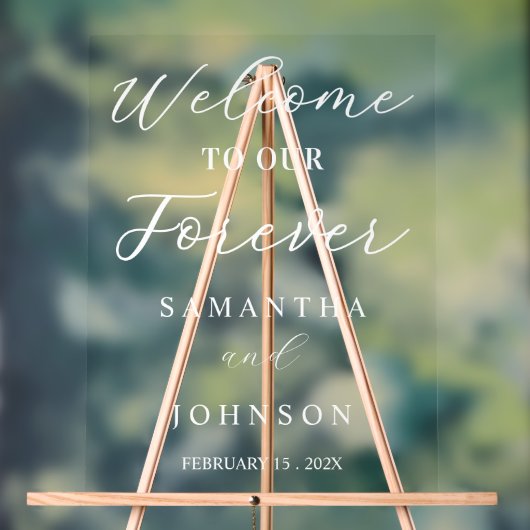 Welcome to Our Forever Script Wedding Welcome (Neutre)