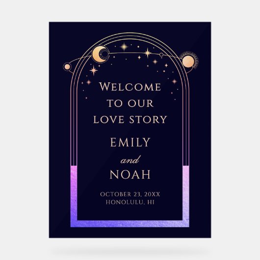 Welcome To Our Love Story Blue Celestial Wedding (Recto)