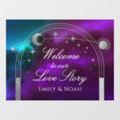 Welcome To Our Love Story Purple Teal Celestial Raamsticker (Vel)