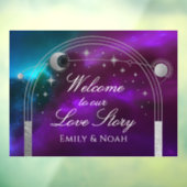 Welcome To Our Love Story Purple Teal Celestial Raamsticker (Vel 3)