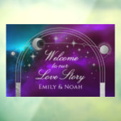 Welcome To Our Love Story Purple Teal Celestial Raamsticker (Vel 3)
