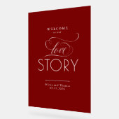 Welcome To Our Love Story Red Wedding Welcome (Angle)
