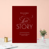 Welcome To Our Love Story Red Wedding Welcome (Mariage)