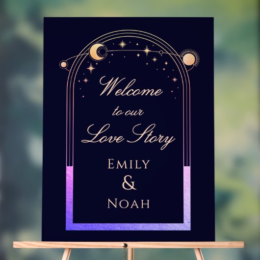 Welcome To Our Love Story Wedding Welcome Sign (Neutre)