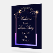 Welcome To Our Love Story Wedding Welcome Sign (Angle)