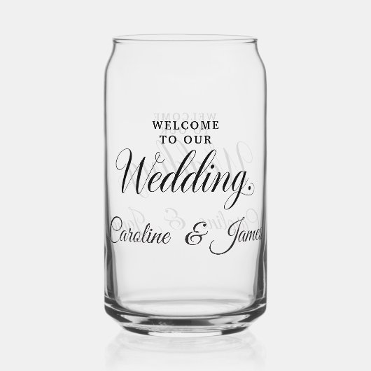 Welcome to Our Wedding Add Name Blikvorm Glas (Voorkant)