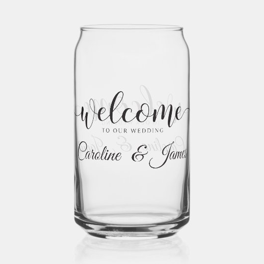 Welcome to Our Wedding  Add Name  Blikvorm Glas (Voorkant)