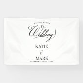 Welcome To Our Wedding Calligraphy Hanging Spandoek (Horizontaal)