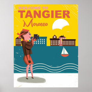 Welcome to Tangier Morocco vintage travel poster