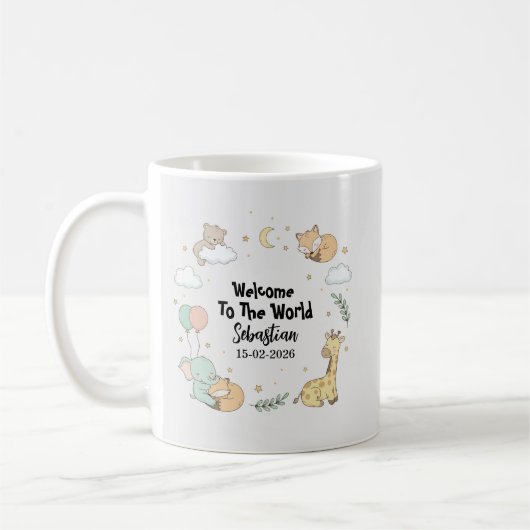 Welcome To The World Animals Coffee Mug (Gauche)