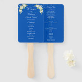 Welcome to Wedding Ceremony, Cobalt Blue White Handwaaier (Voorkant en achterkant)