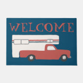 WELCOME Truck Camper  Motorhome Red Blue Deurmat (Voorkant)
