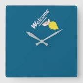 Welcome Vierkante Klok (Voorkant)