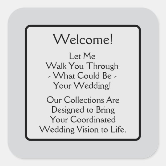 Welcome Vierkante Sticker (Voorkant)