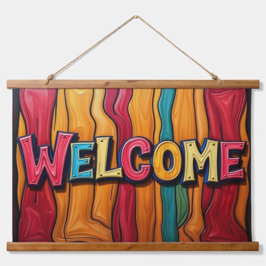 WELCOME Wall Tapestry Hangend Wandkleed (Voorkant)