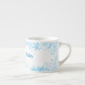 Welcome Winter, white blue ice crystals Espresso Kop (Rechts)