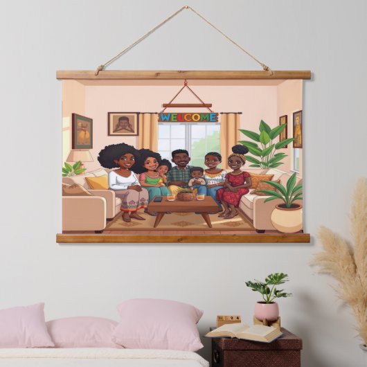 WELCOME Wood Topped Wall Tapestry Hangend Wandkleed (Slaapkamer)