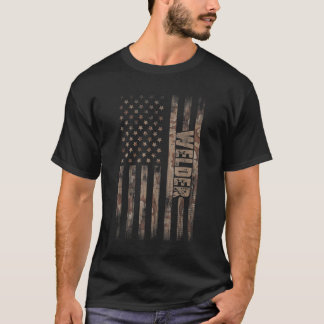 Welder American Flag Gift Welft Welding T-shirt