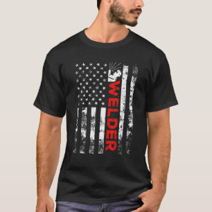 Welder  Amerikaans Vlag T-shirt