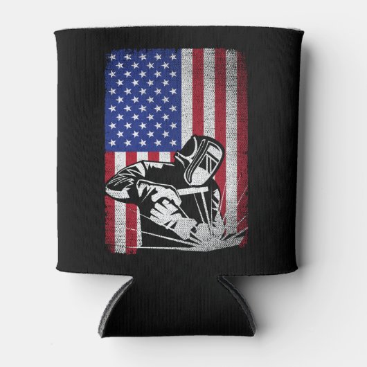 Welder  Amerikaanse vlag Welding Blikjeskoeler (Voorkant)
