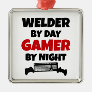 Welder by Day Gamer bij nacht Metalen Ornament