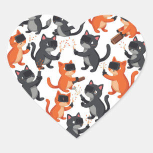 Welder Cat Heart Sticker – Schattige laskatten P