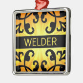 Welder Damask Christmas Ornament (Links)