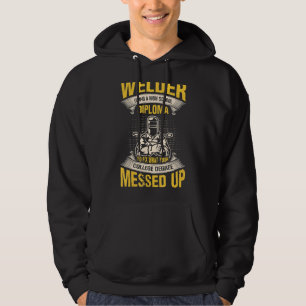 Welder die een middelbaar diploma gebruikt om vast hoodie