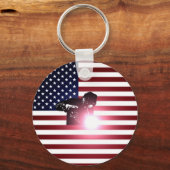 Welder en Amerikaanse vlag Sleutelhanger (Voorkant)