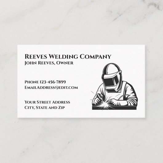 Welder Fabricator Contractor Service Business Card Visitekaartje (Voorkant)