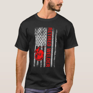 Welder in ruste Welzijn Amerikaanse vlag metaaler T-shirt