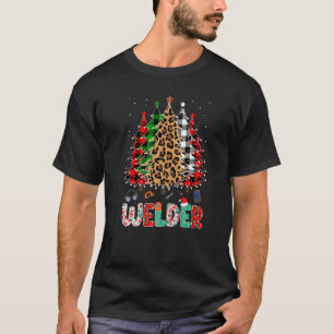 Welder Leopard Red White Green Pset met kerstmis T-shirt